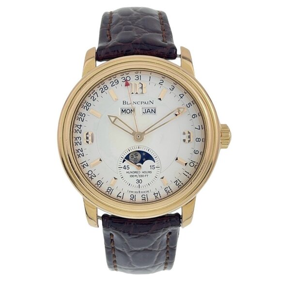 Blancpain Leman 18k Rose Gold White Dial 38mm Automatic Men’s Watch 3563A - Picture 1 of 9